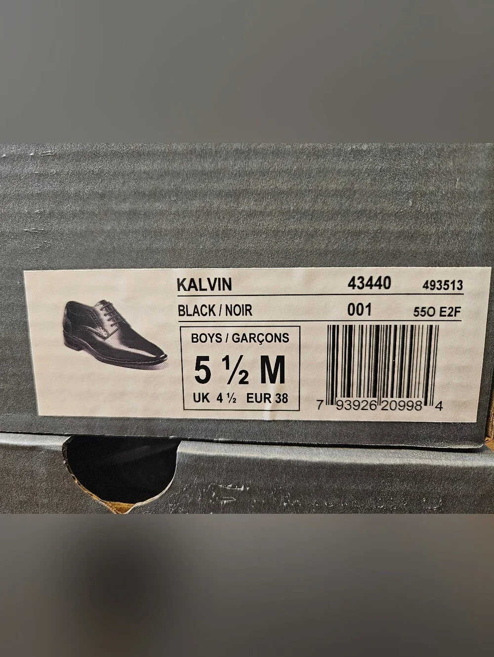 Stacy Adams Boys Size 5.5M Plain Toe Lace-up Oxford Black Dress Shoes NEW In Box